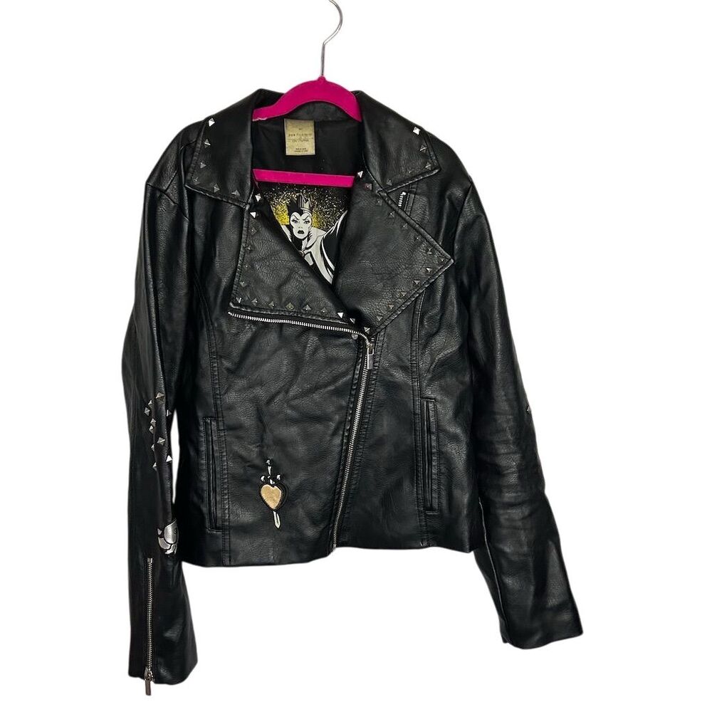 Disney Big Girls Evil Queen Moto Jacket Black Size M Biker Style Casual
